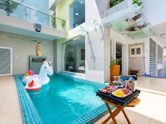 Villa Vũng Tàu có phòng xông hơi gồm 4 phòng ngủ có hồ bơi, karaoke và sân nướng BBQ – VT05
